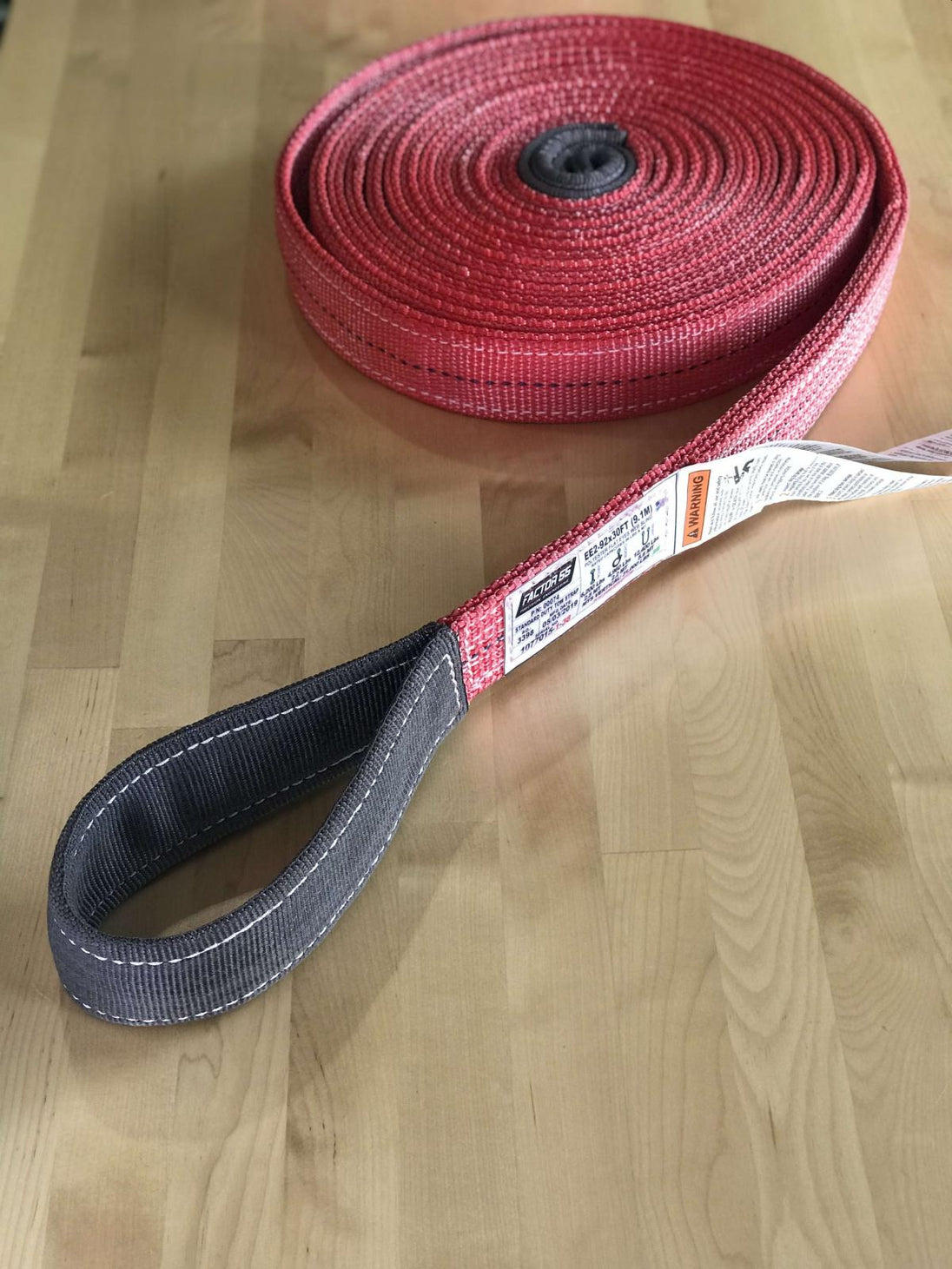30 Foot Tow Strap Standard Duty 30 Foot x 2 Inch Red Factor 55 - Image 7