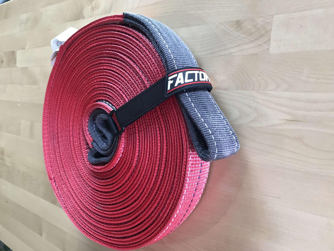 30 Foot Tow Strap Standard Duty 30 Foot x 2 Inch Red Factor 55 - Image 1