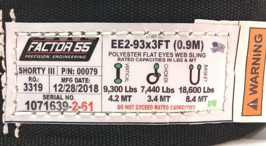 Shorty Strap III 3.0 Foot x 3.0 Inch Factor 55 - Image 2