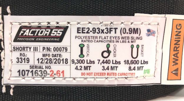 Shorty Strap III 3.0 Foot x 3.0 Inch Factor 55 - Image 2
