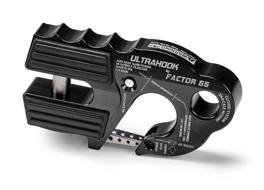 UltraHook Closed System Winch Shackle Mount Black Factor 55 - Image 1