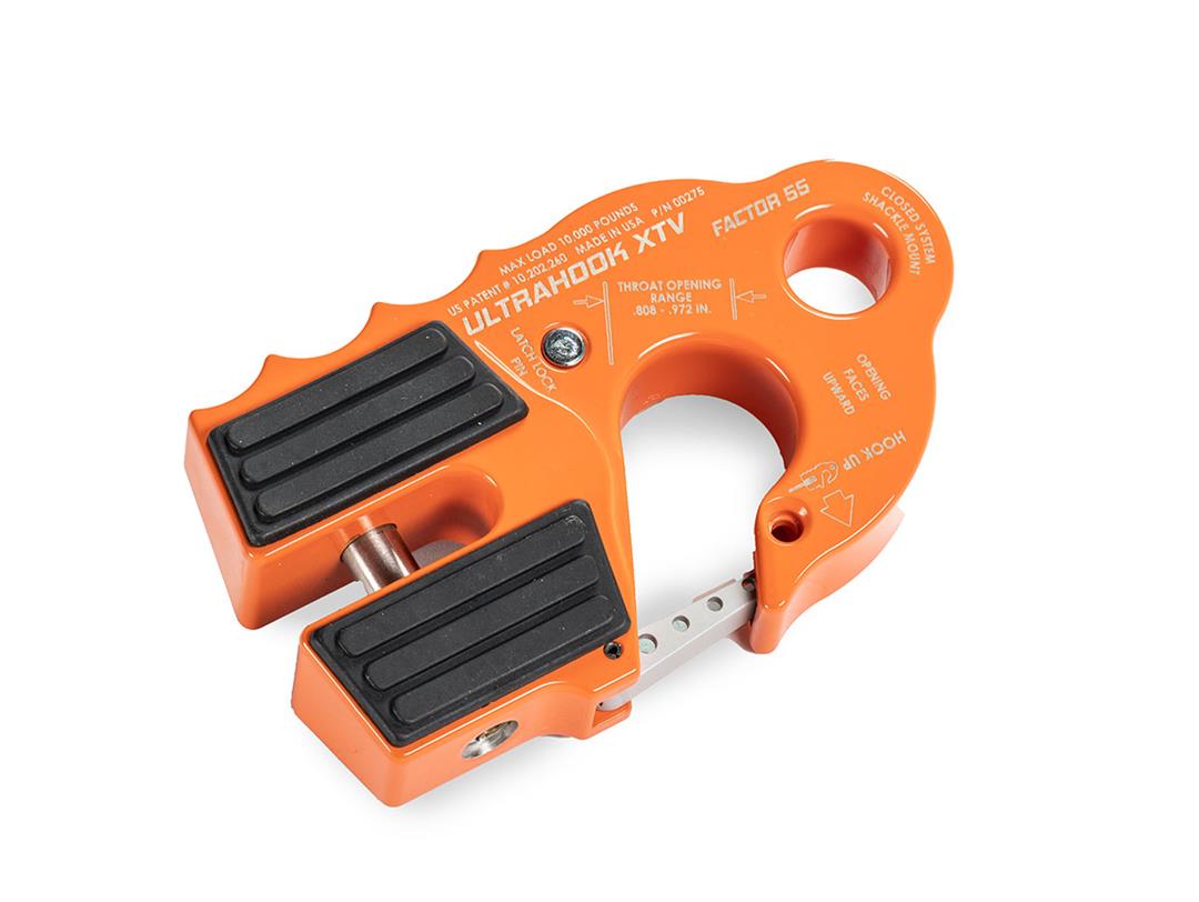 UltraHook XTV Closed System Winch Shackle Mount Orange Factor 55 - Image 1