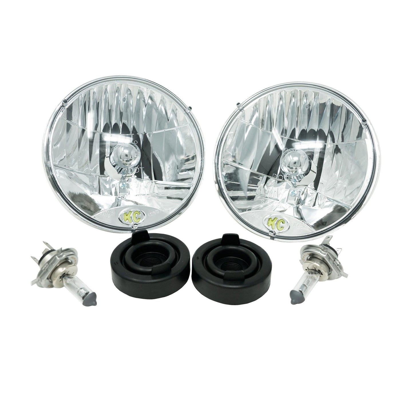 Jeep Head Light H4 Halogen 7 Inch Dot 2 Light Jeep Wrangler TJ KC HiLiTES - Image 1