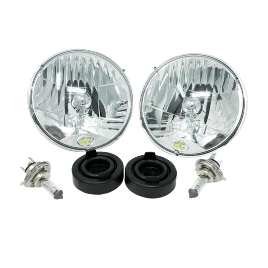 Jeep Head Light H4 Halogen 7 Inch Dot 2 Light Jeep Wrangler TJ KC HiLiTES - Image 1