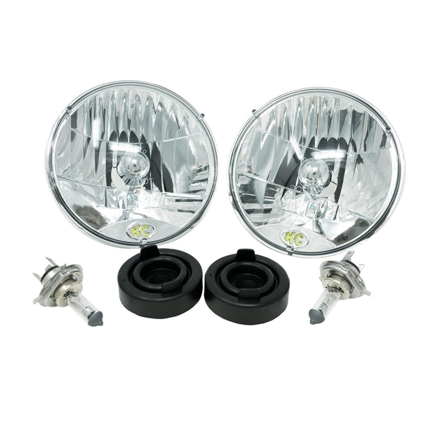 Jeep Head Light H4 Halogen 7 Inch Dot 2 Light Jeep Wrangler TJ KC HiLiTES - Image 1