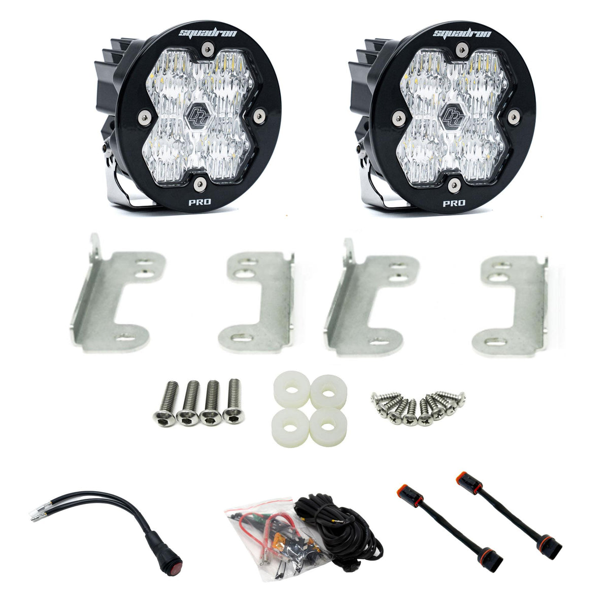 Squadron-R 2.0 Pro Fog Pocket Light Kit Jeep 2018-26 Wrangler JL 2020-26 Gladiator JT w/ Oe Sahara Bumper Baja Designs - Image 1