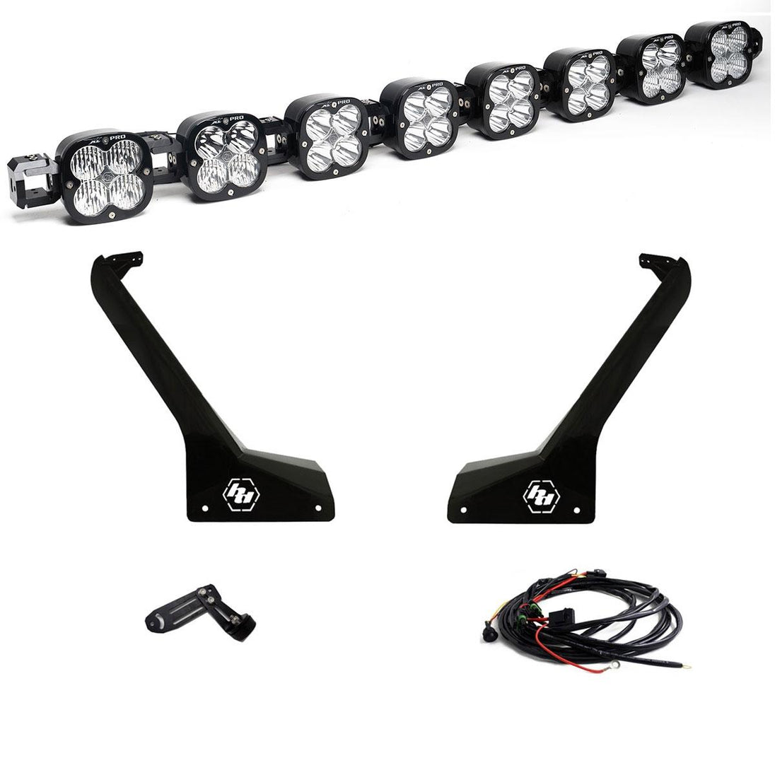 XL Pro Linkable Roof Mount Kit 20-26 Gladiator / 18-26 Wrangler JL (Multi-Pattern Clear Toggle Wiring) Baja Designs - Image 1