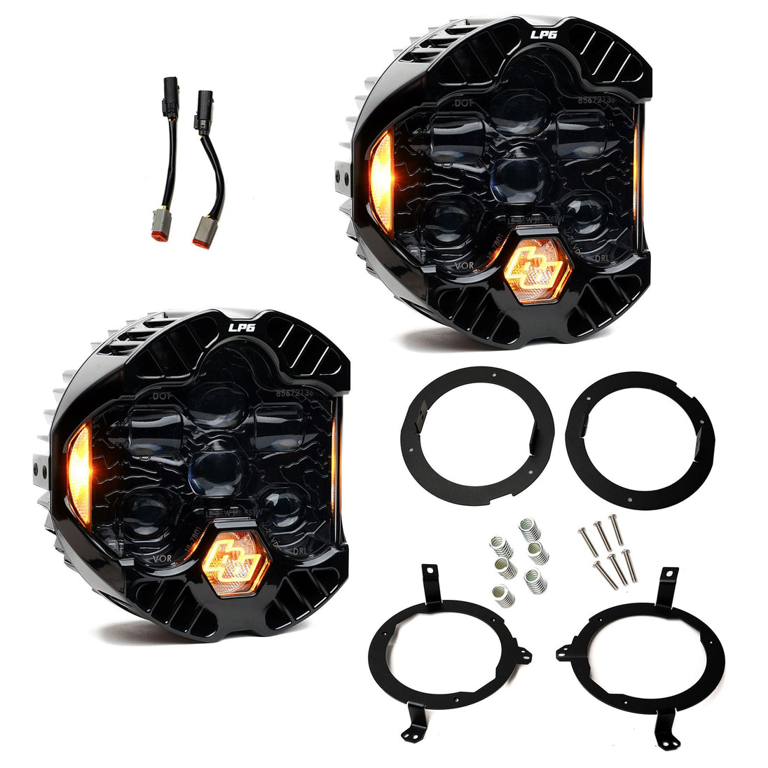 DOT LP6 LED Headlight Kit Jeep 2018-2025 Wrangler JL 2020-2025 Gladiator JT w/LED Headlights (Amber) Baja Designs - Image 1