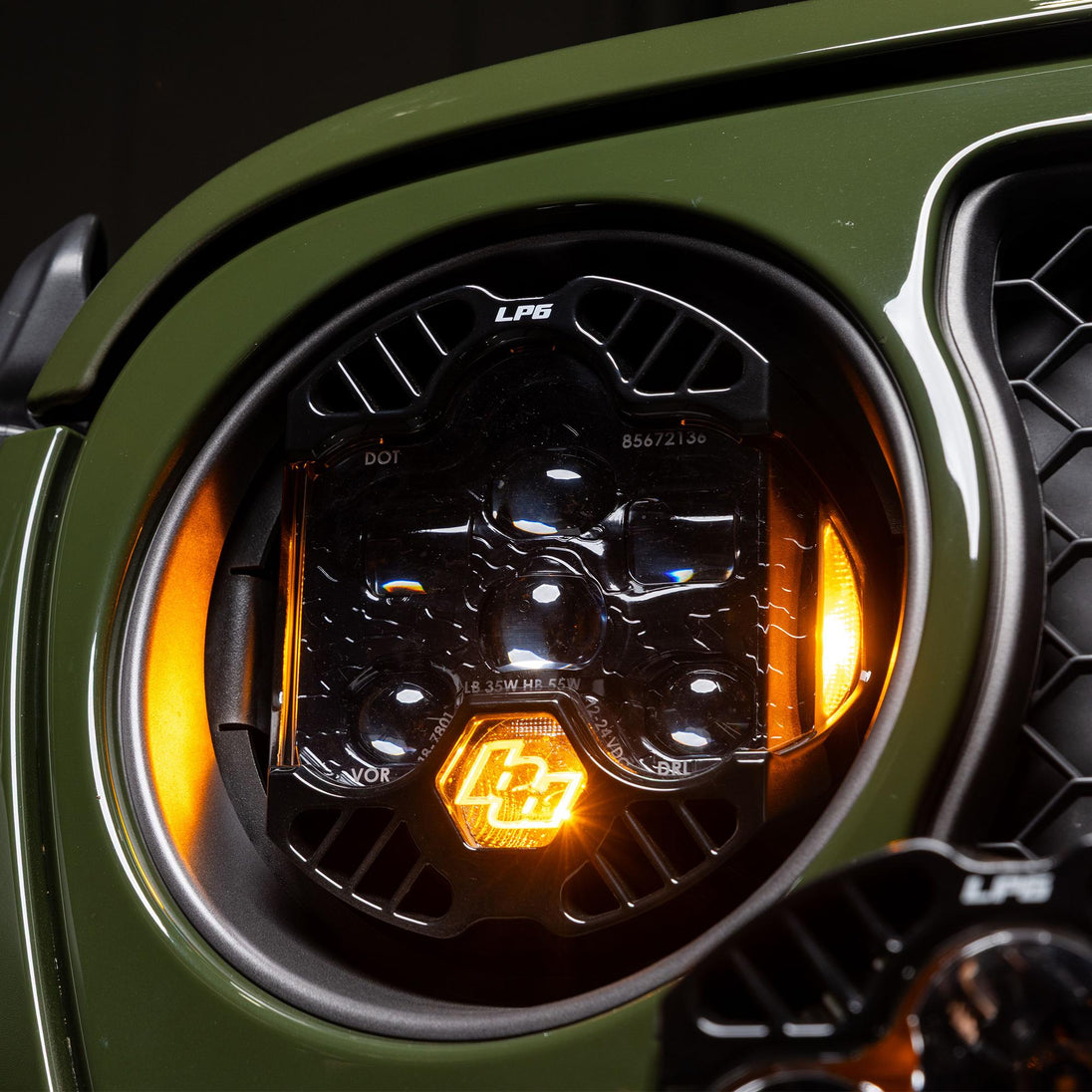 DOT LP6 LED Headlight Kit Jeep 2018-2025 Wrangler JL 2020-2025 Gladiator JT w/LED Headlights (Amber) Baja Designs - Image 2