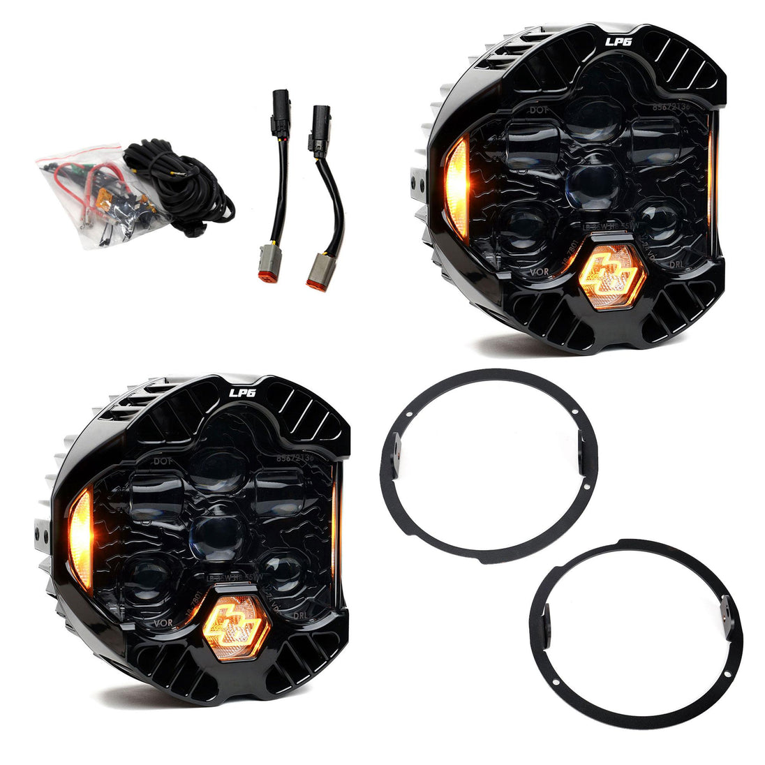 DOT LP6 LED Headlight Kit Jeep 2007-2018 Wrangler JK w/LED Headlights (Amber) Baja Designs - Image 1