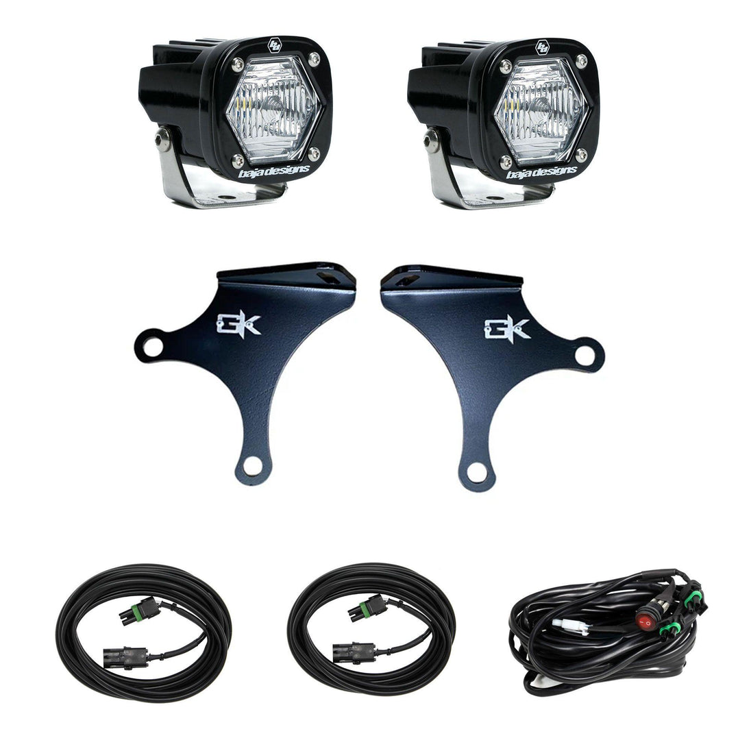 S1 Knuckle Pods Light Kit 1984-2006 Jeep TJ/XJ/YJ/ZJ Wrangler/Cherokee (Trail Clear) Baja Designs - Image 1