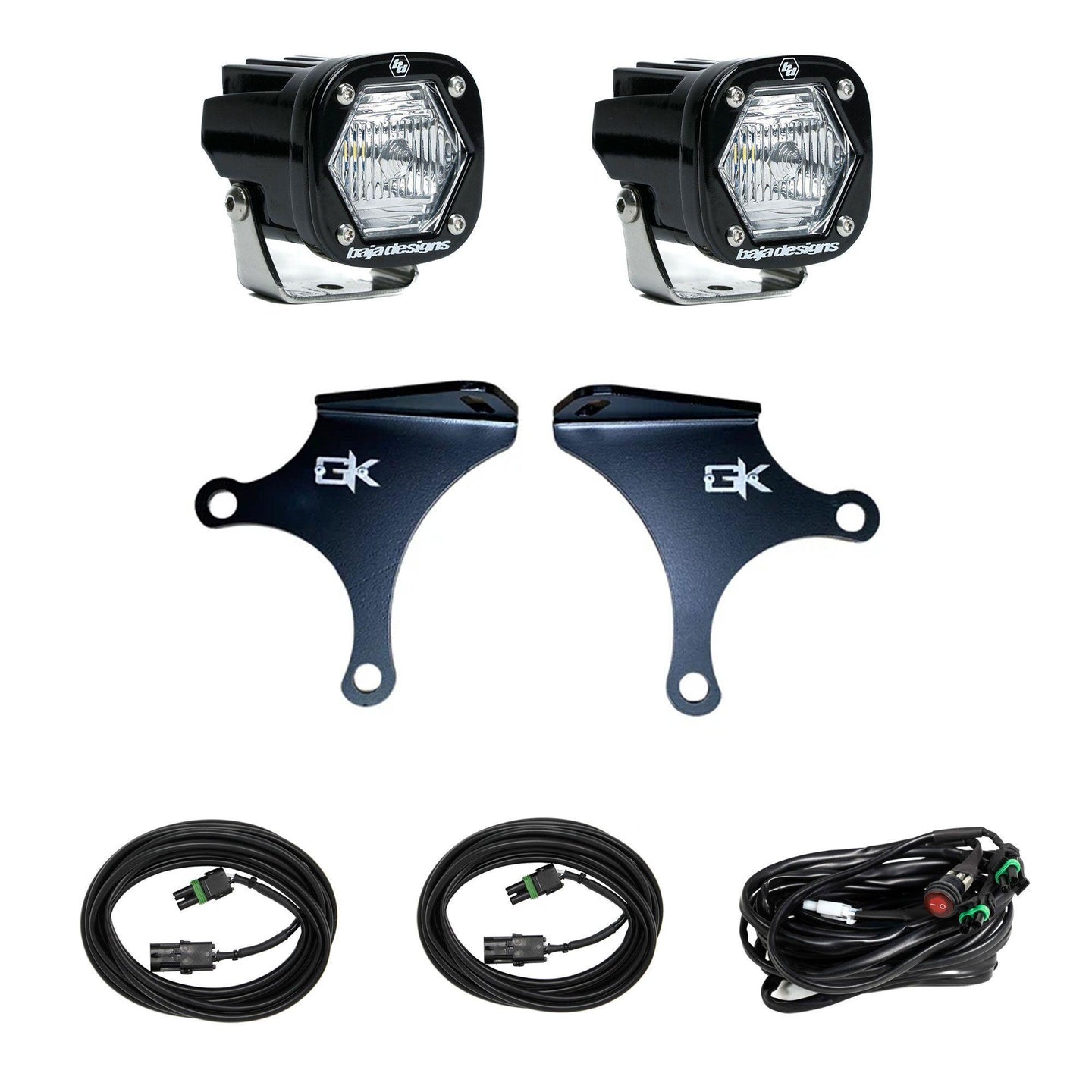 S1 Knuckle Pods Light Kit 1984-2006 Jeep TJ/XJ/YJ/ZJ Wrangler/Cherokee (Trail Clear) Baja Designs - Image 1