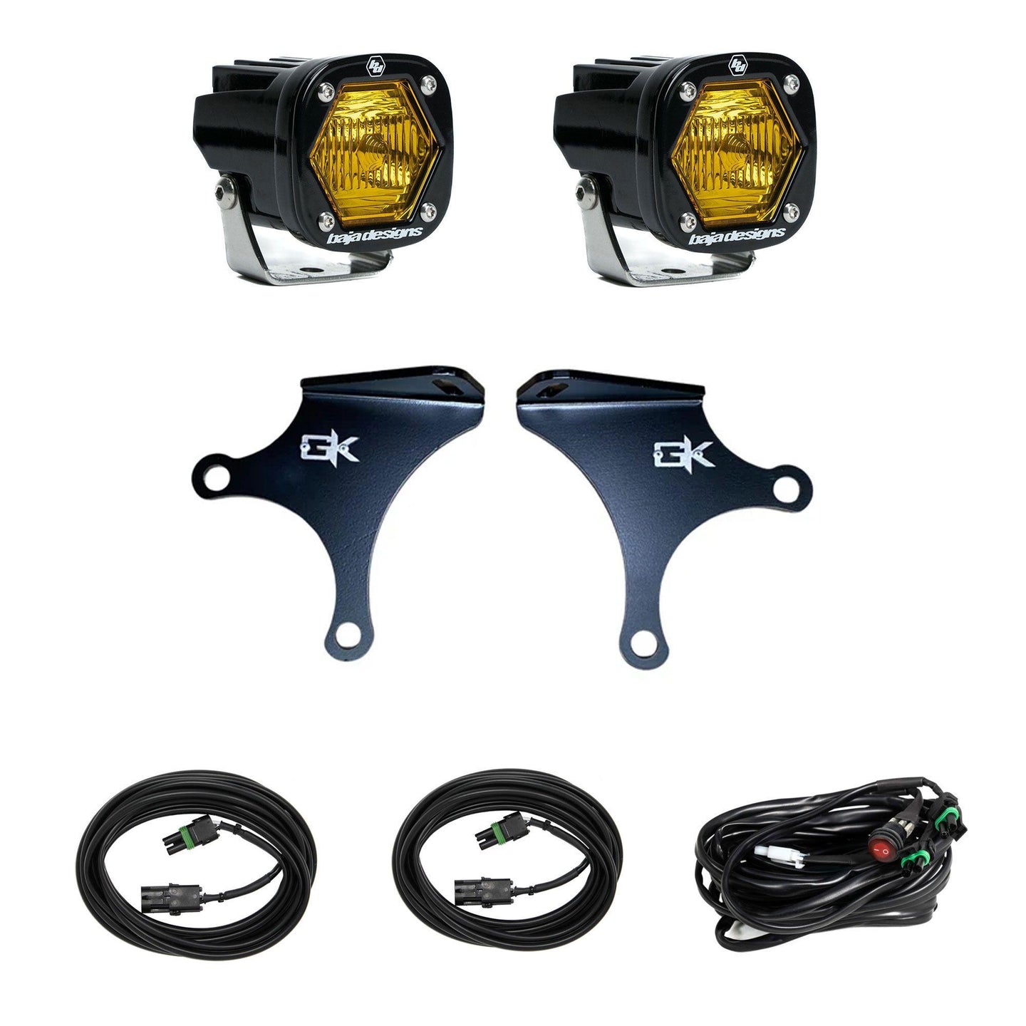 S1 Knuckle Pods Light Kit 1984-2006 Jeep TJ/XJ/YJ/ZJ Wrangler/Cherokee (Trail Baja Amber) Baja Designs - Image 1
