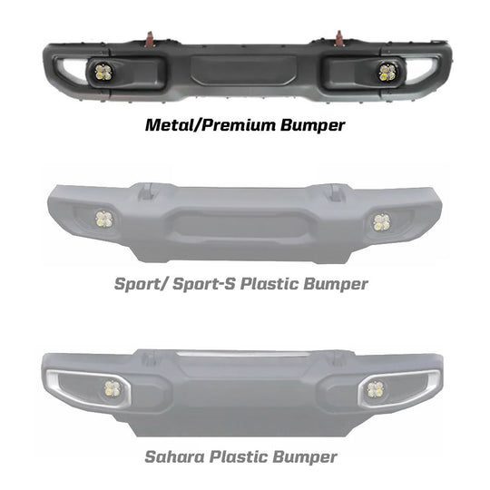 Jeep JL Fog Light Squadron-R 18-Pres Wrangler JL Rubicon Fog Pocket Kit Baja Designs Baja Designs - Image 3