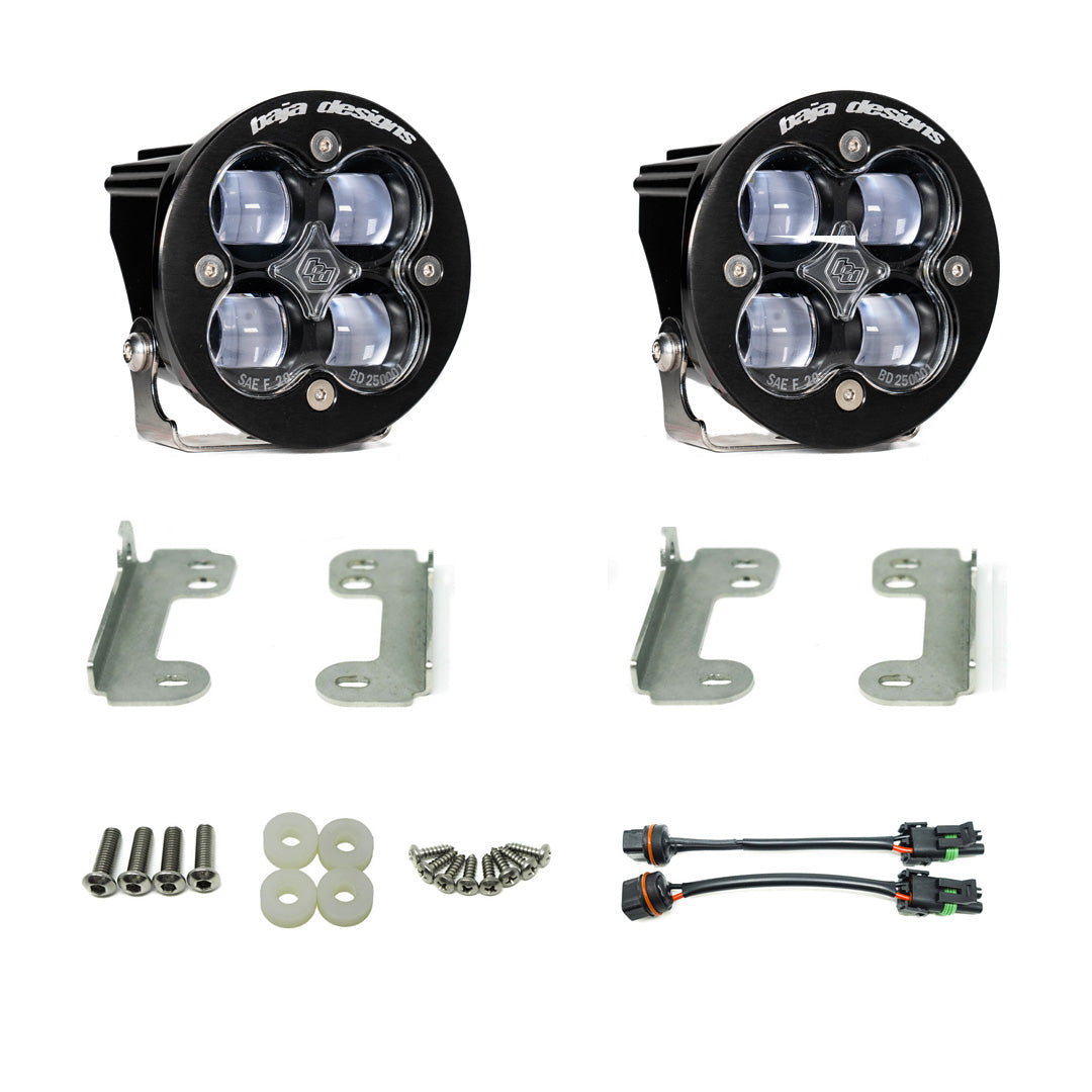 Jeep JL Fog Pocket Kit For 18-20 Wrangler JL Sahara Squadron Clear Lens SAE FPK Baja Designs - Image 1