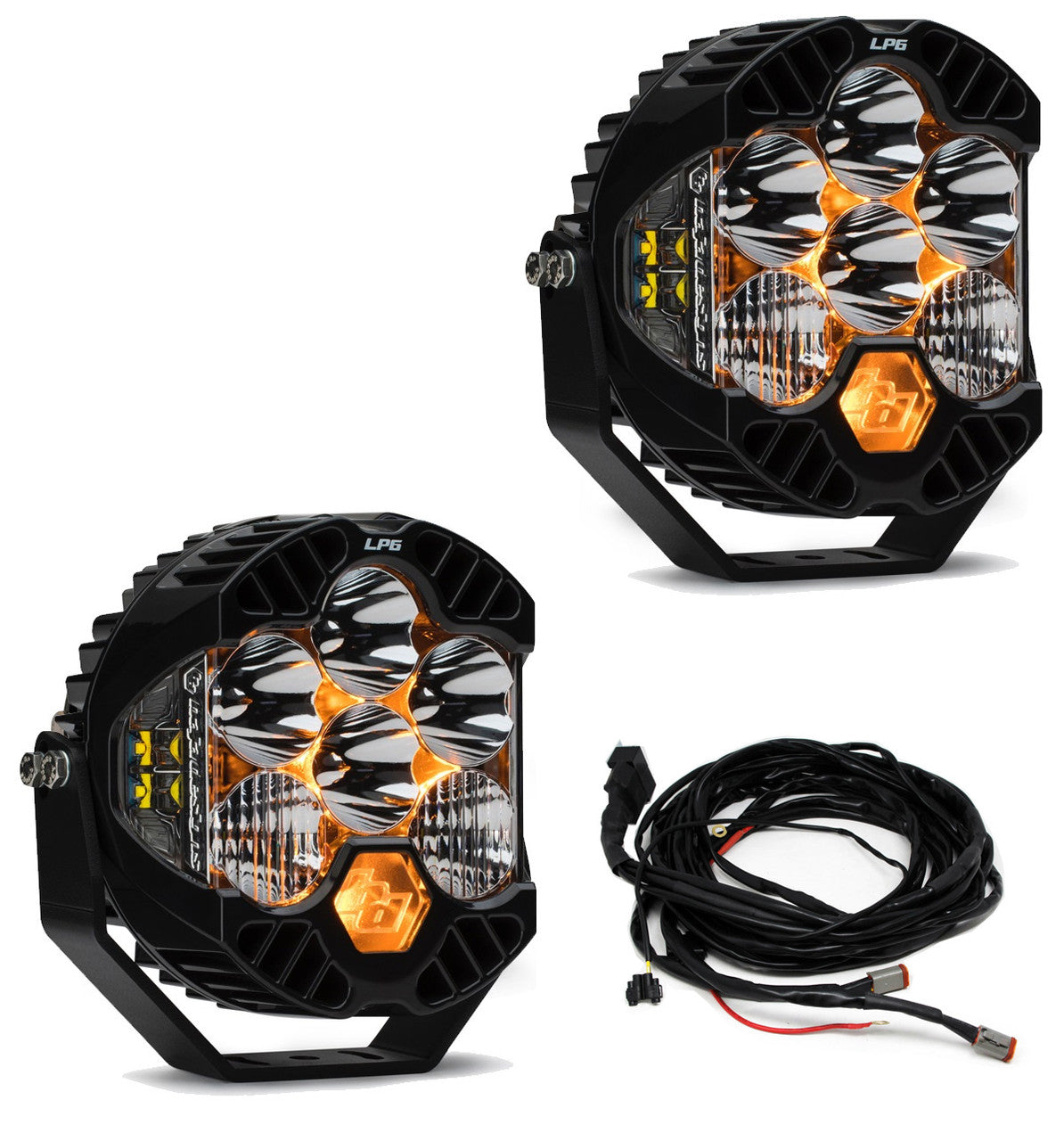 Jeep JL/JT Rubicon Steel Bumper LED Light Kit LP6 w/Upfitter Baja Designs - Image 1