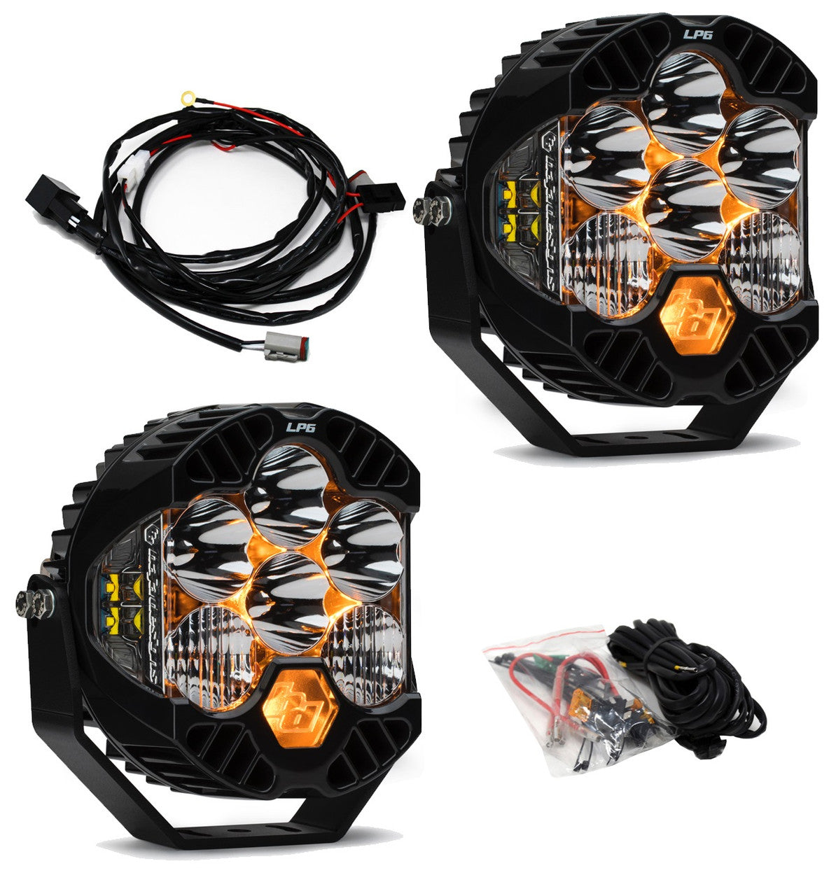 Jeep JL/JT Rubicon Steel Bumper LED Light Kit LP6 Baja Designs - Image 2