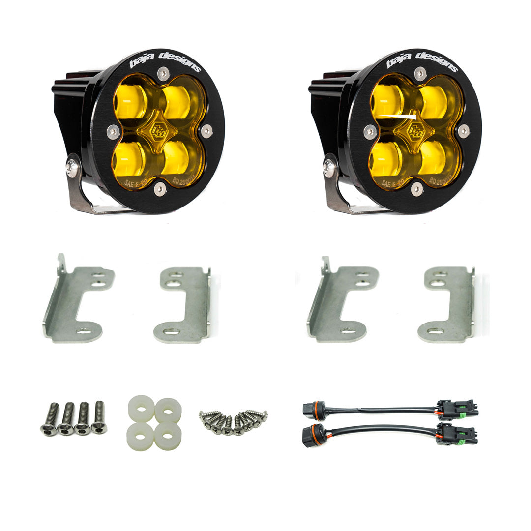 Jeep Fog Lights Squadron-R SAE Amber LED 07-18 Wrangler JK Fog Pocket Kit Baja Design - Image 1