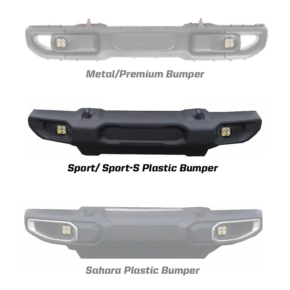 Jeep JL Fog Light Squadron-R SAE 18-Pres Wrangler JL Sport/Sport-S Fog Pocket Kit Baja Amber Baja Designs - Image 2