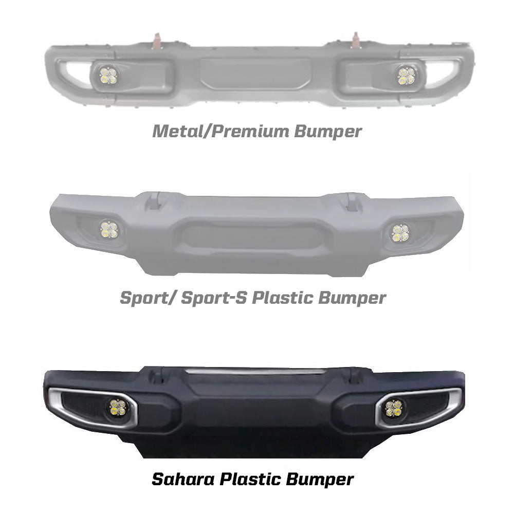 Jeep JL Fog Pocket Kit For 18-20 Wrangler JL Sahara Squadron Baja Amber Lens SAE FPK Baja Designs - Image 2
