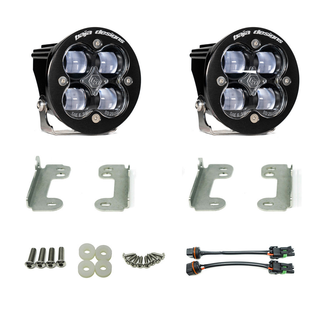 Jeep JK Squadron-R SAE Fog Pocket Light Kit OE Bumper (Clear)-Jeep 2007-09 Wrangler JK Baja Designs - Image 1