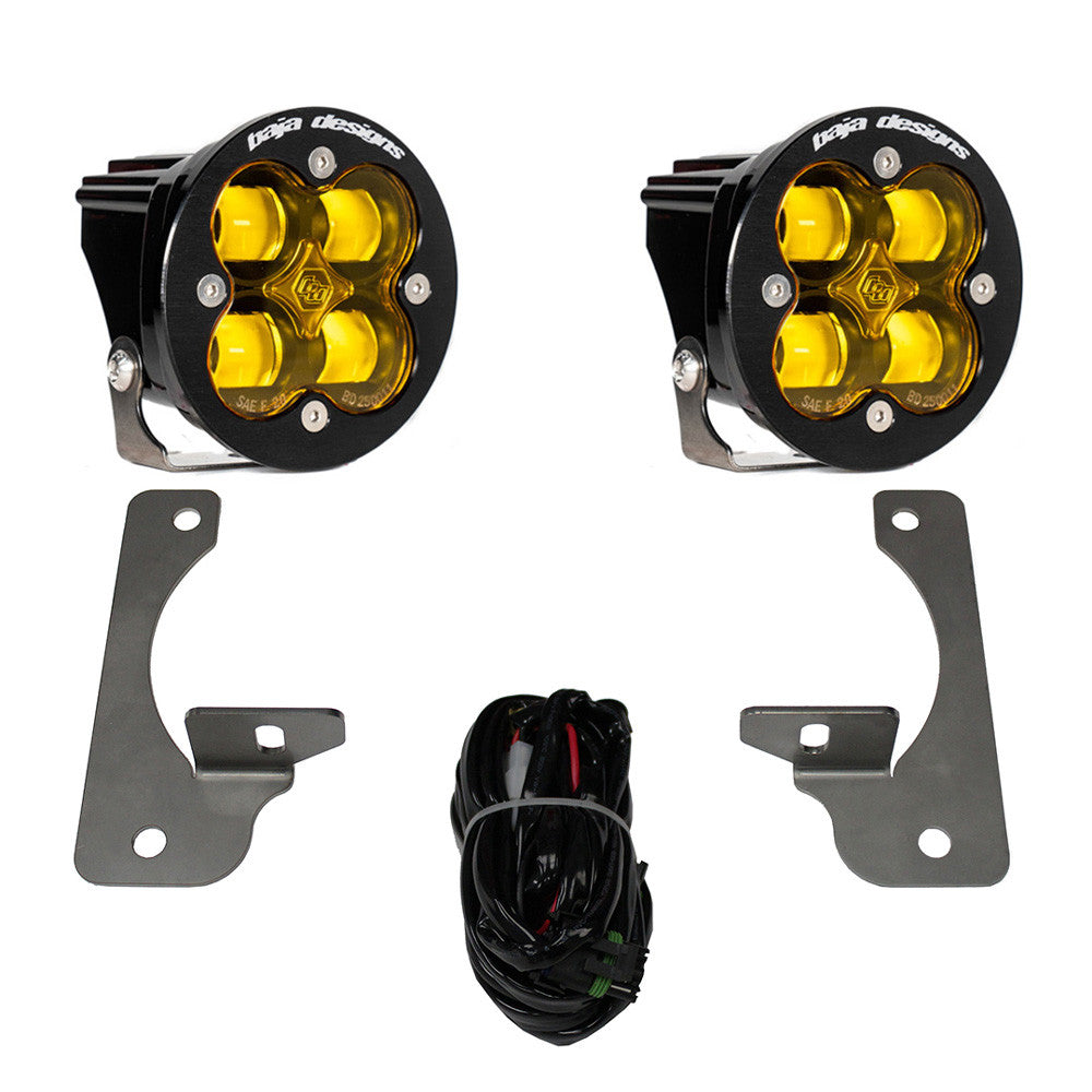 Jeep JK Squadron-R SAE Fog Pocket Light Kit Premium Bumper (Baja Amber)-Jeep 2007-09 Wrangler JK Baja Designs - Image 1