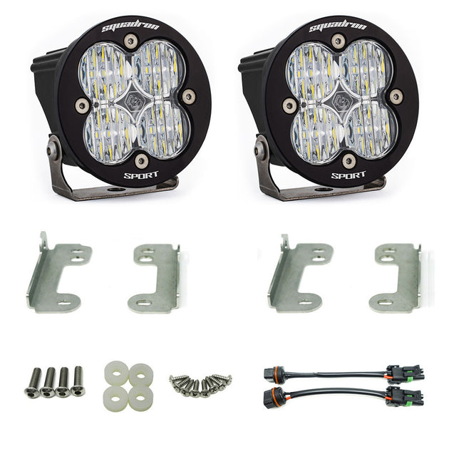 Jeep JK Squadron-R Sport Fog Pocket Light Kit OE Bumper (Clear)-Jeep 2007-09 Wrangler JK Baja Designs - Image 1