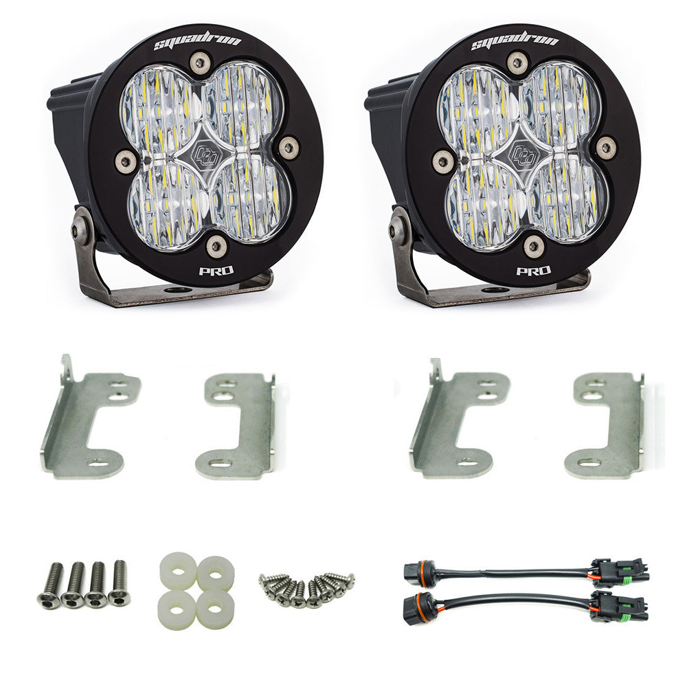 Jeep JK Squadron-R Pro Fog Pocket Light Kit OE Bumper (Clear)-Jeep 2007-09 Wrangler JK Baja Designs - Image 1