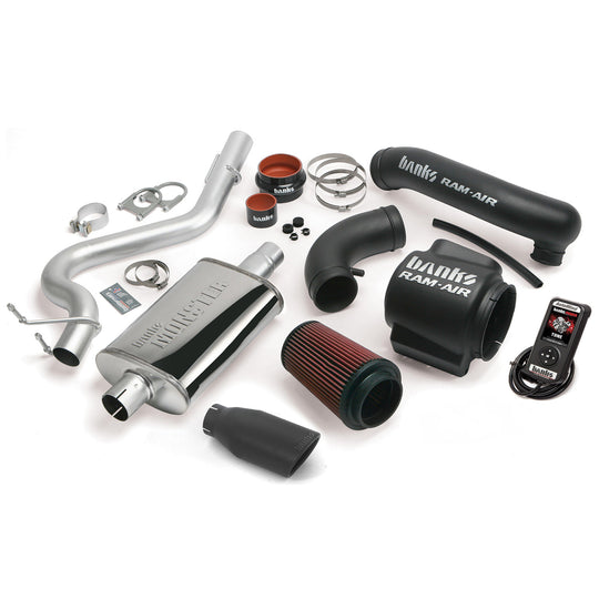 Stinger Bundle Power System W/Single Exit Exhaust Black Tip 98-99 Jeep 4.0L Wrangler TJ Banks Power - Image 1