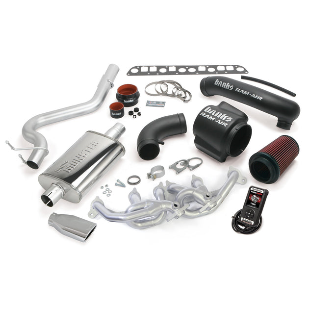 PowerPack Bundle Complete Power System W/AutoMind Programmer Chrome Tip 04-06 Jeep 4.0L Wrangler LJ Unlimited Banks Power - Image 1