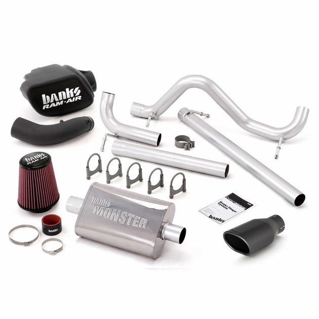 Stinger Bundle Power System No AutoMind W/Single Exit Exhaust Black Tip 07-11 Jeep 3.8L Wrangler JK Unlimited 4 Door Banks Power - Image 1