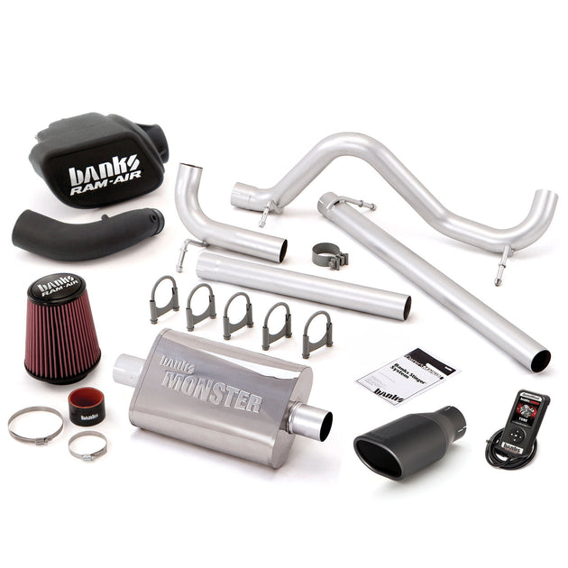 Stinger Bundle Power System W/AutoMind Single Exit Exhaust Black Tip 07-11 Jeep 3.8L Wrangler JK Unlimited 4 Door Banks Power - Image 1