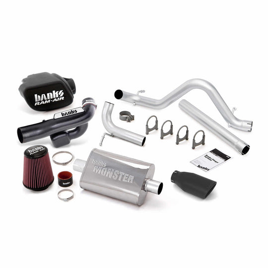 Stinger Bundle Power System No AutoMind W/Single Exit Exhaust Black Tip 12-18 Jeep 3.6L Wrangler JK All 4 Door Banks Power - Image 1