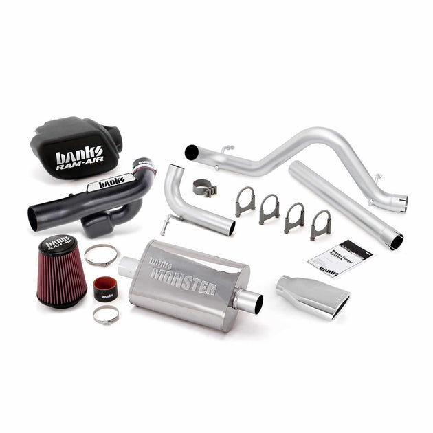 Stinger Bundle Power System No AutoMind W/Single Exit Exhaust Chrome Tip 12-18 Jeep 3.6L Wrangler JK All 4 Door Banks Power - Image 1