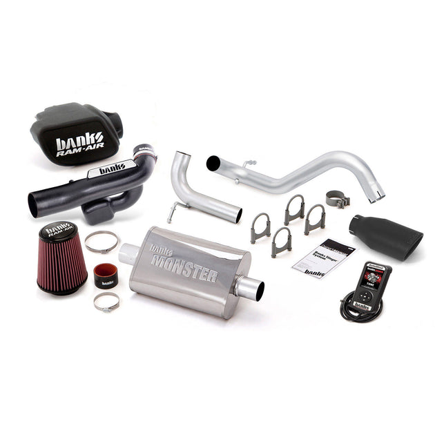 Stinger Bundle Power System W/AutoMind Single Exit Exhaust Black Tip 12-14 Jeep 3.6L Wrangler All 2 Door Banks Power - Image 1