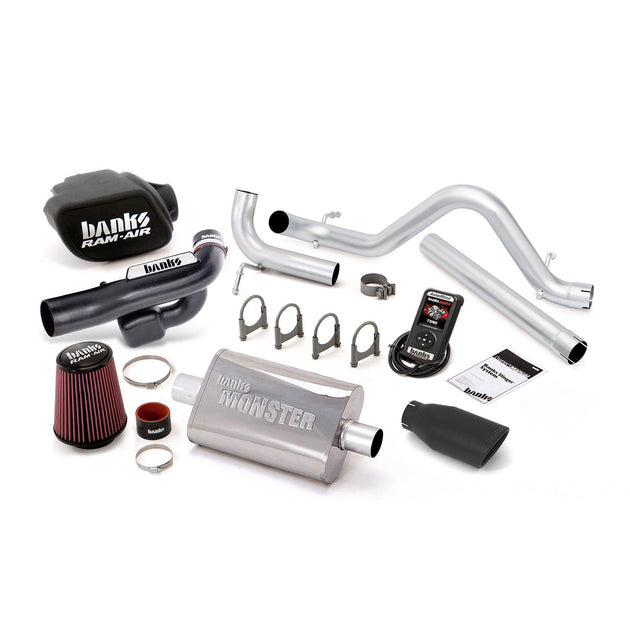 Stinger Bundle Power System W/AutoMind Single Exit Exhaust Black Tip 12-14 Jeep 3.6L Wrangler 4 Door Banks Power - Image 1