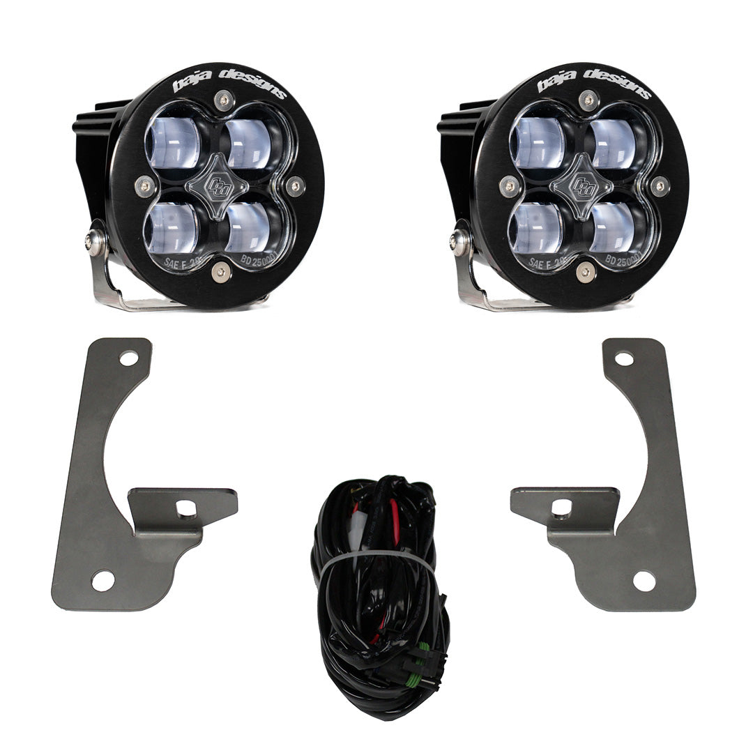Squadron R SAE Fog Pocket Light Kit Jeep 2007-18 Wrangler JK w/ Premium OE Bumper (SAE Fog; Clear) Baja Designs - Image 1
