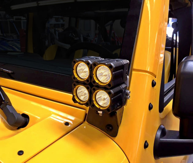 Bracket/Mount Set Pillar Jeep Wrangler JK KC HiLiTES - Image 2