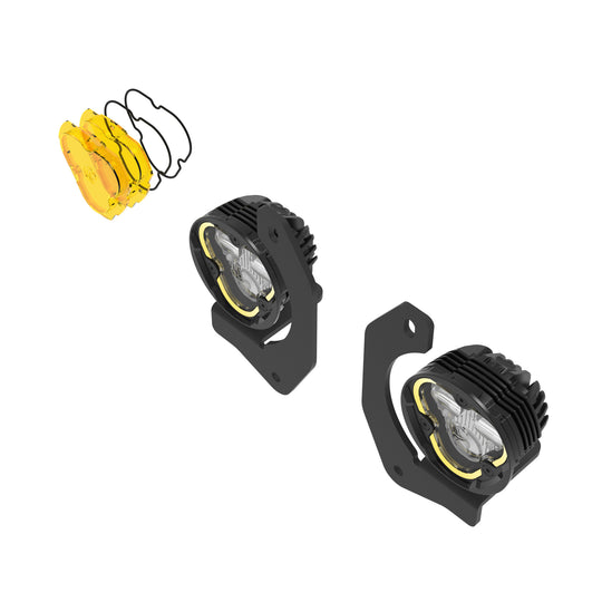 KC Flex Era 3 LED DM SAE Fog 2- Light Master Kit 10-24 Jeep JK JL JT Winch Bumper KC HiLiTES - Image 3