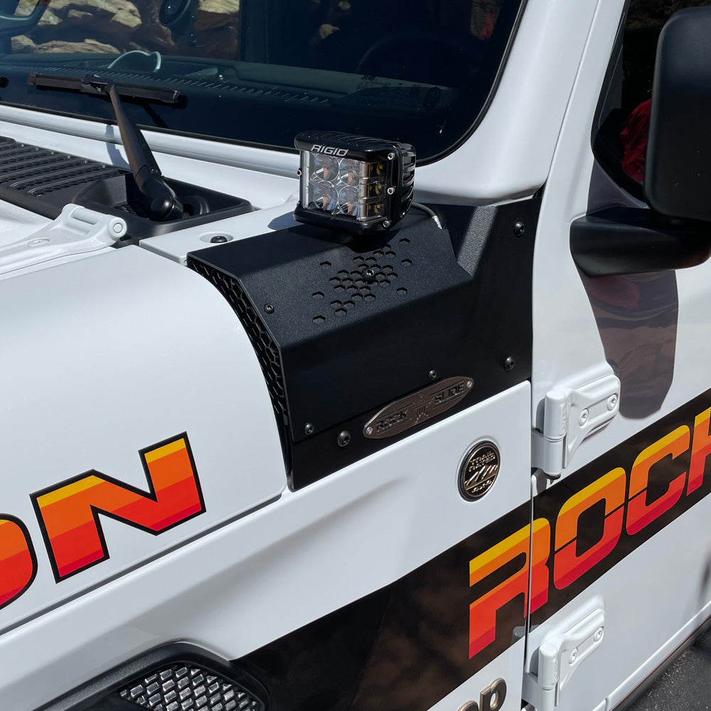 JL/JT Larger Cowl LED Light Pod Bracket Rock Slide Engineering - Image 6