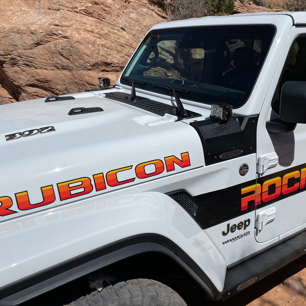 JL/JT Larger Cowl LED Light Pod Bracket Rock Slide Engineering - Image 7