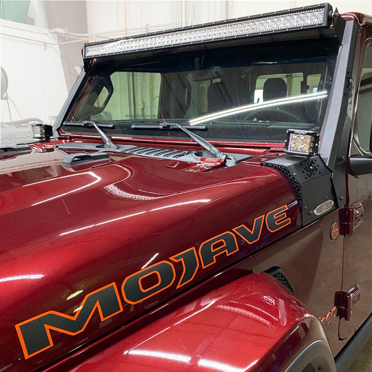 JL / JT Lower Larger Cowl LED Light Pod Brackets and Upper Bar Brackets Rock Slide Engineering - Image 2