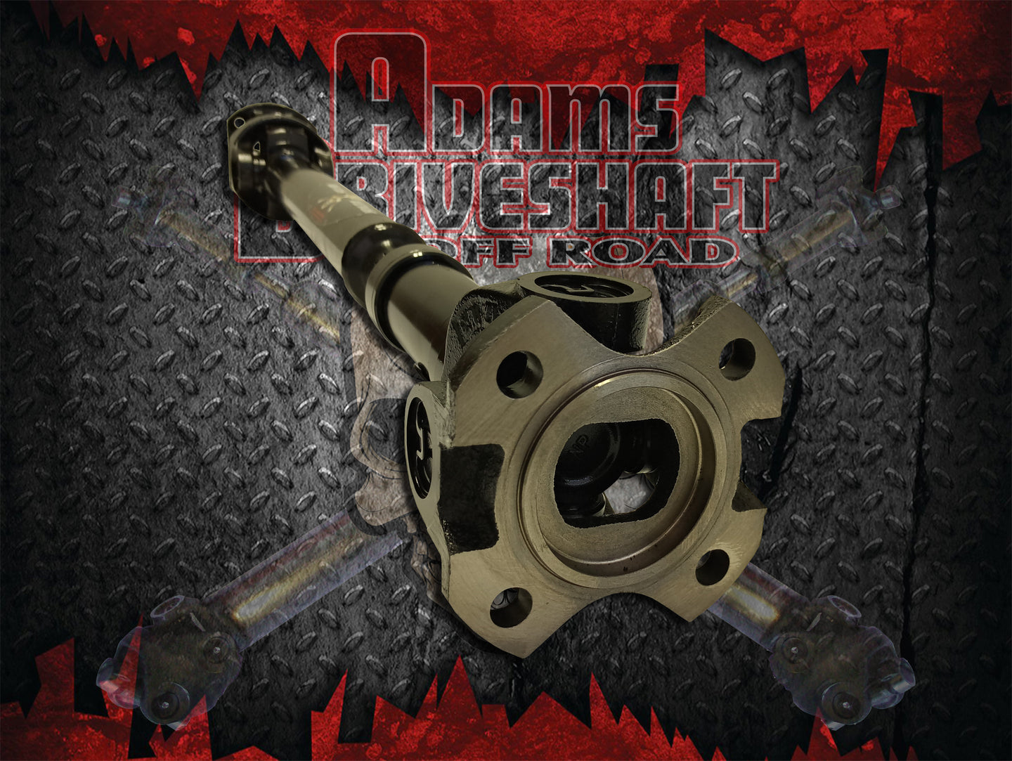 Adams Driveshaft OEM Flange Style JK Front 1350 CV Driveshaft Extreme Duty Series Solid U-Joint - Image 1