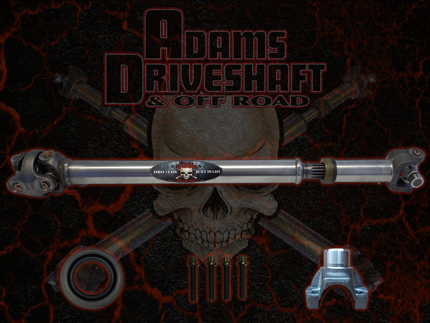 Adams Driveshaft YJ Front 1310 CV Driveshaft With T-Case Yoke And Seal Heavy Duty Series - Image 1