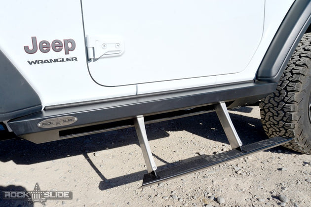 Jeep JL Side Step Sliders For 24-25 Wrangler JL 2 Door Models Set Rock Slide Engineering - Image 1