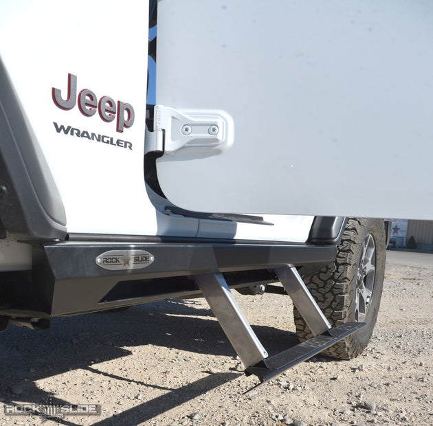 Jeep JL Side Step Sliders For 24-25 Wrangler JL 2 Door Models Set Rock Slide Engineering - Image 2