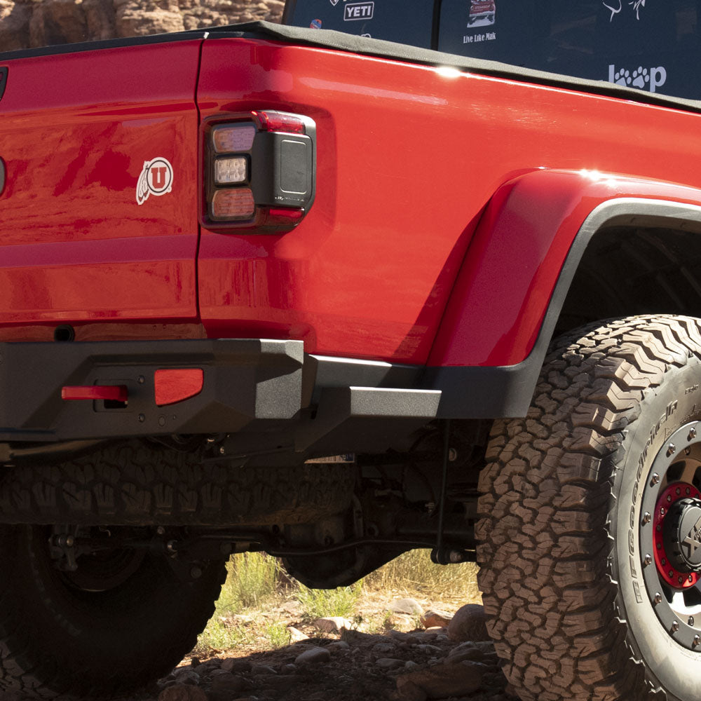 Gladiatror Rear Rock Sliders for 20-Pres Jeep Gladiator JT Steel Powdercoat Rock Slide Engineering - Image 1