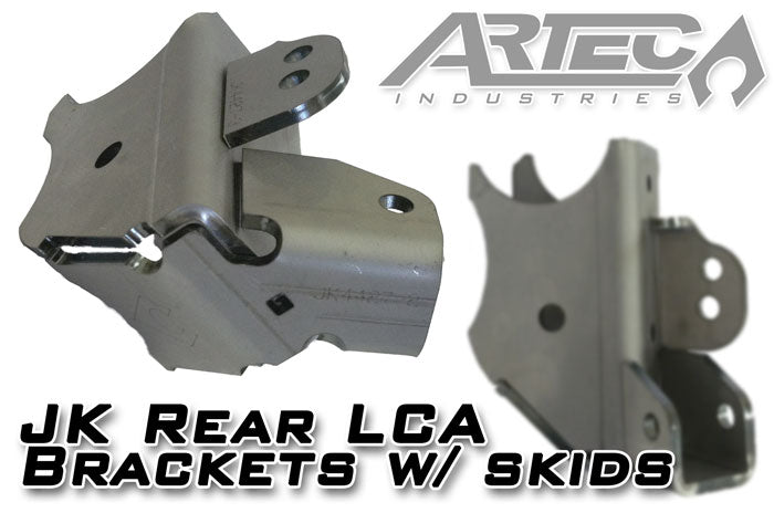 JK Rear LCA Brackets with Skids 3.5 Inch Diameter Artec Industries - Image 2