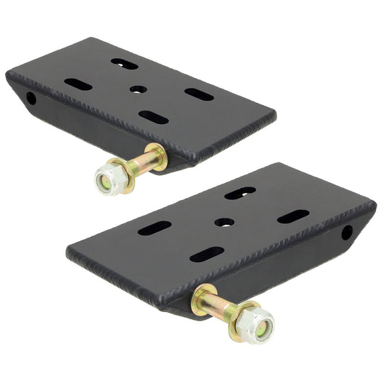 HD Leaf Spring Plates For Use w/2 Inch Springs 76-86 Jeep CJ Front Includes Replaceable Shock Mounts Pair RockJock 4x4 - Image 1