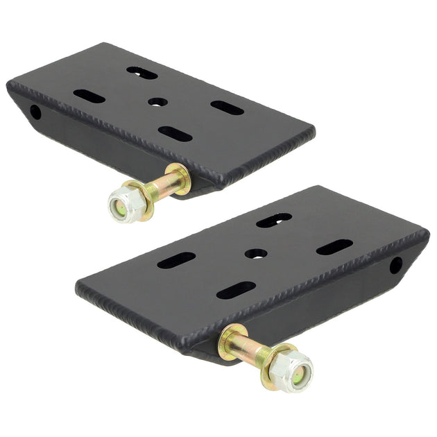 HD Leaf Spring Plates For Use w/2 Inch Springs 76-86 Jeep CJ Front Includes Replaceable Shock Mounts Pair RockJock 4x4 - Image 1